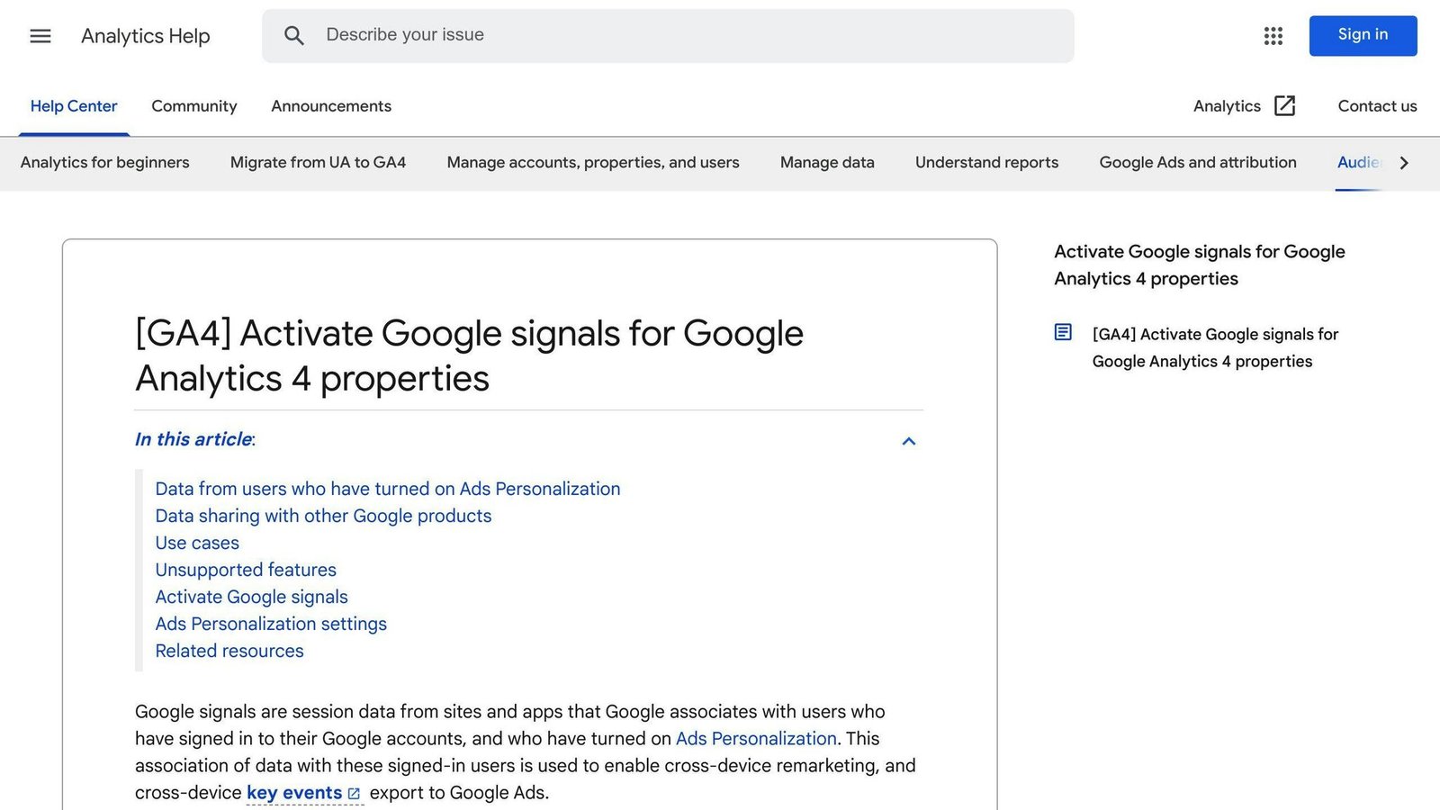 Google Signals
