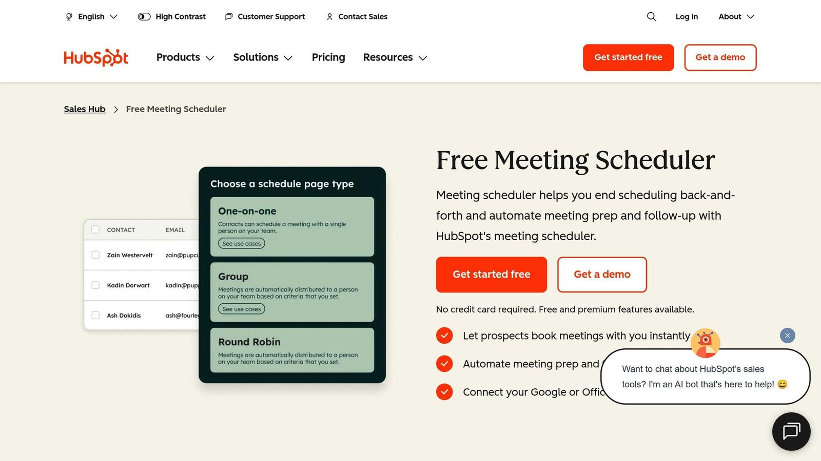 HubSpot Meeting Tool