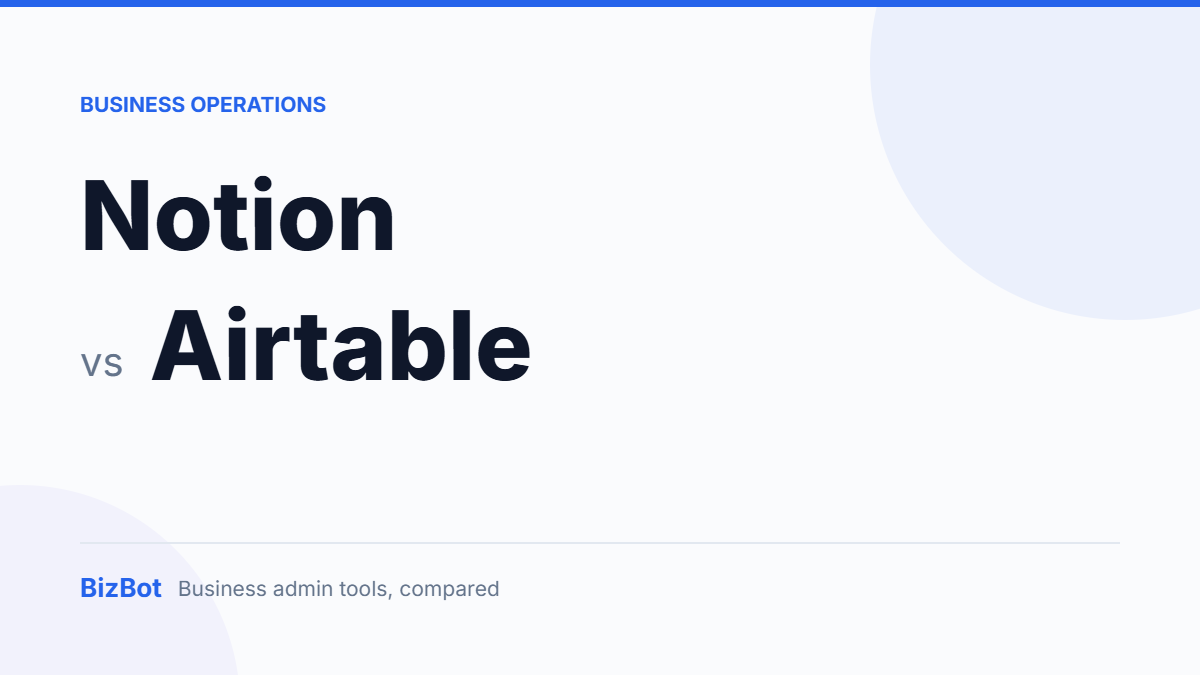 Notion vs Airtable compared on BizBot